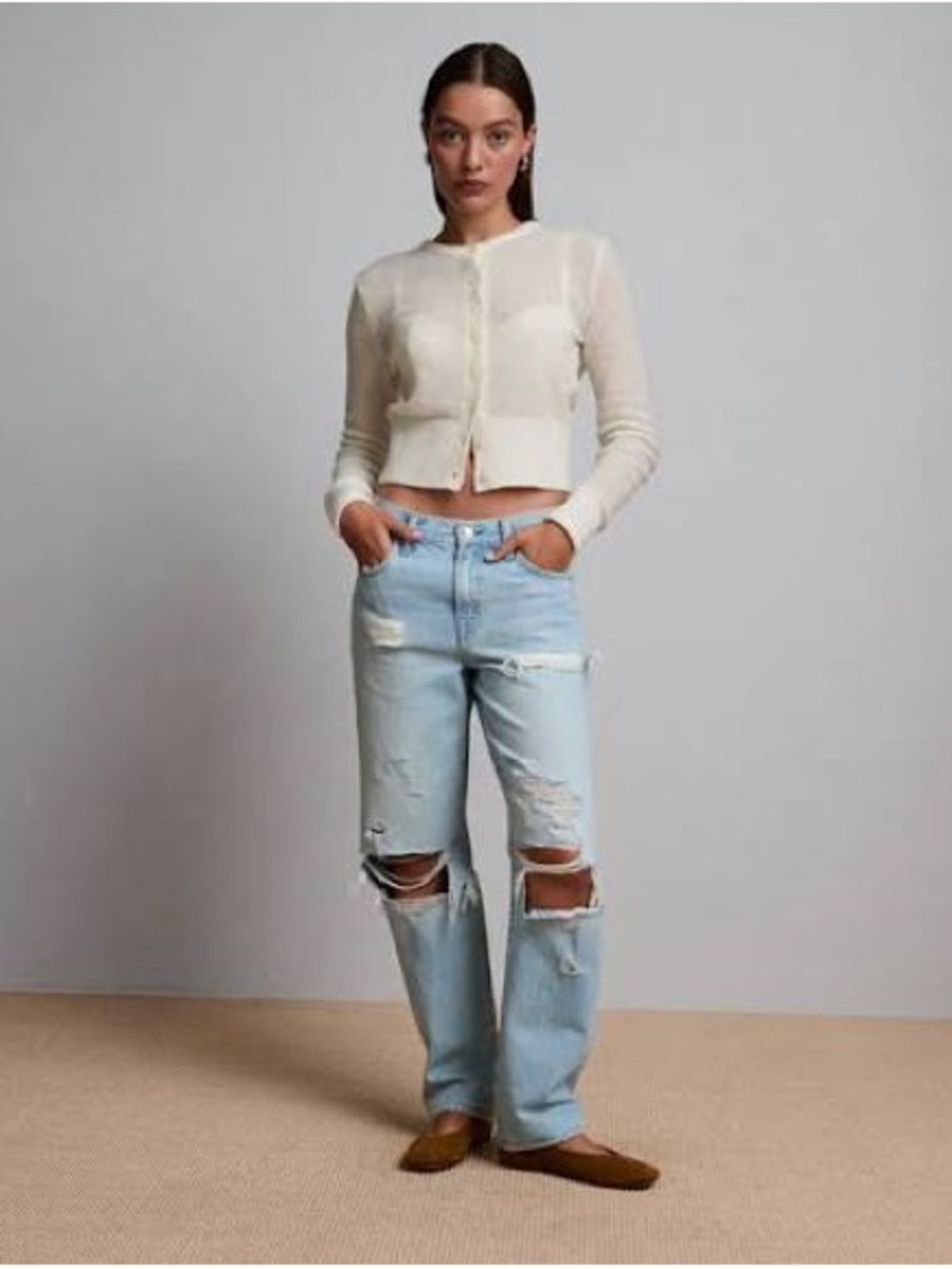 Distressed Slouch Jean